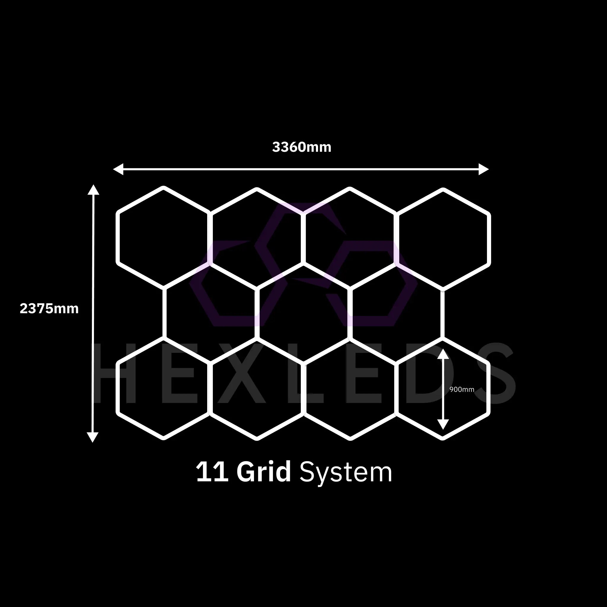 11 grid hexagon lights