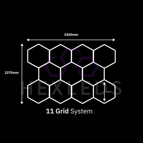 11 grid hexagon lights