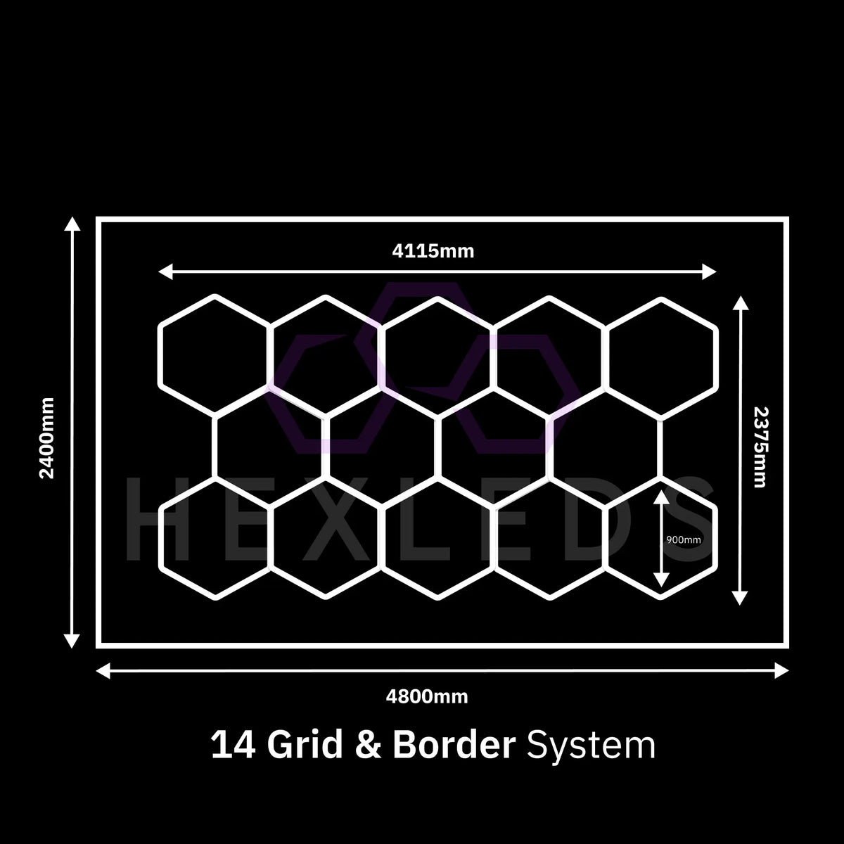 14 Grid with Border - Hexagon Lighting Kit