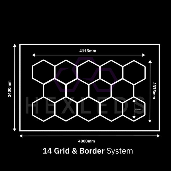 14 Grid with Border - Hexagon Lighting Kit