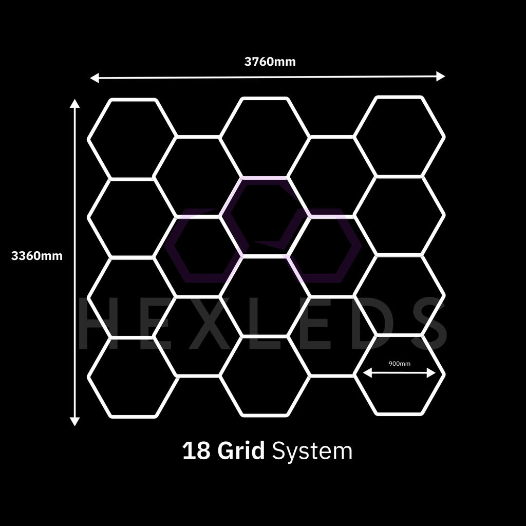 Hexagon Lighting 18 Grid