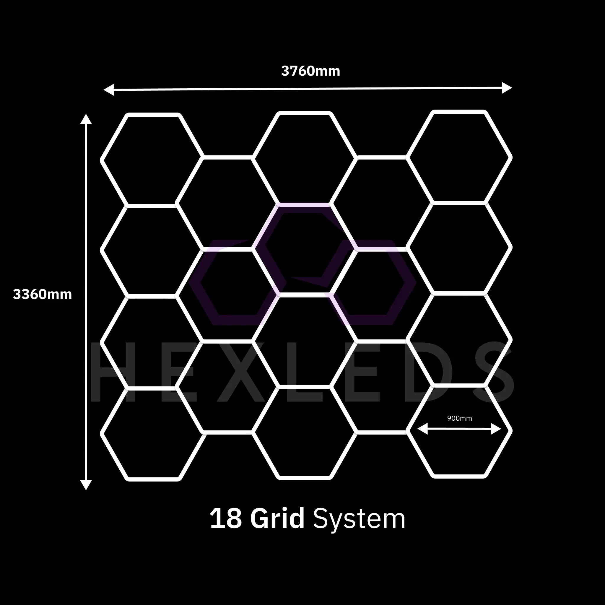 Hexagon Lighting 18 Grid
