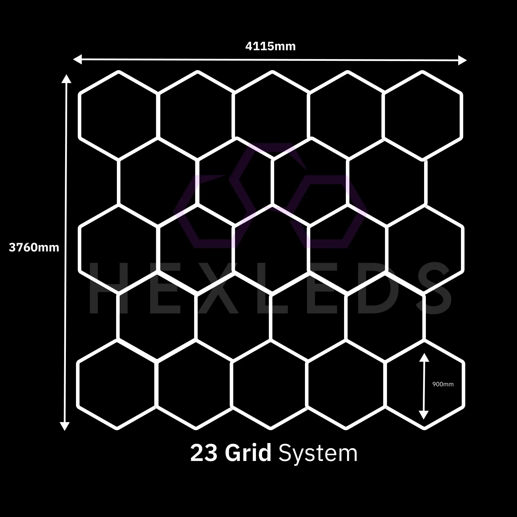 Hexagon Lighting 23 Grid Large