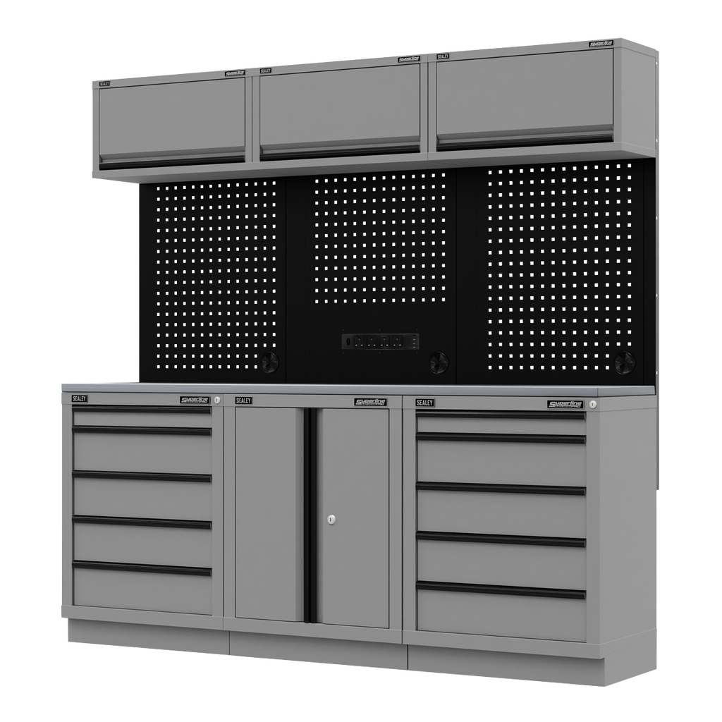 Sealey Superline Pro Black Edition Storage System with Stainless Worktop 2.04m
