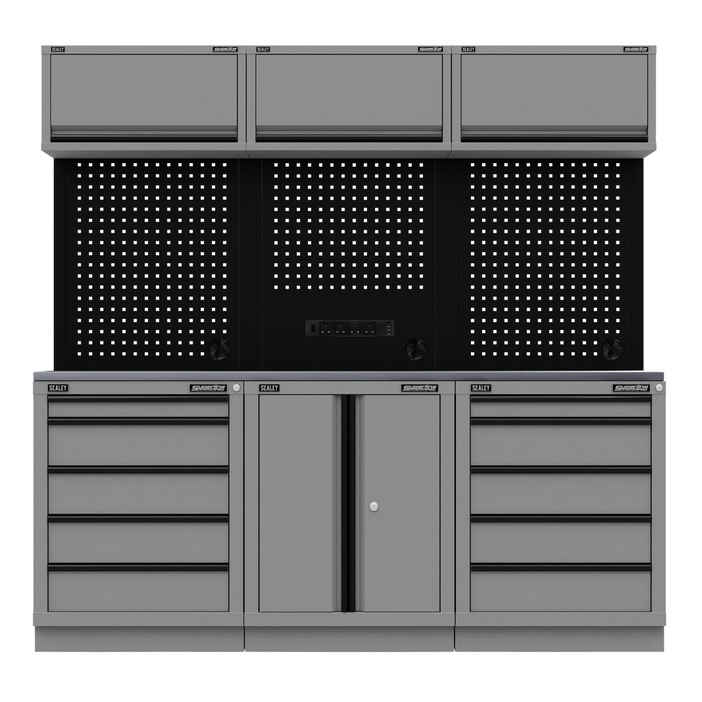 Sealey Superline Pro Black Edition Storage System with Stainless Worktop 2.04m