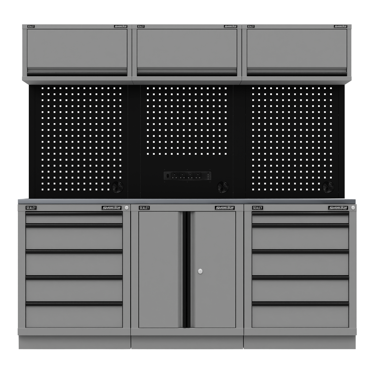 Sealey Superline Pro Black Edition Storage System with Stainless Worktop 2.04m