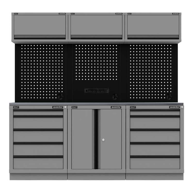 Sealey Superline Pro Black Edition Storage System with Stainless Worktop 2.04m