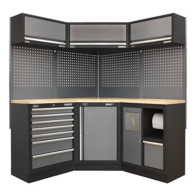 Sealey Superline Pro 1.55m Corner Storage Cabinet Workstation Set