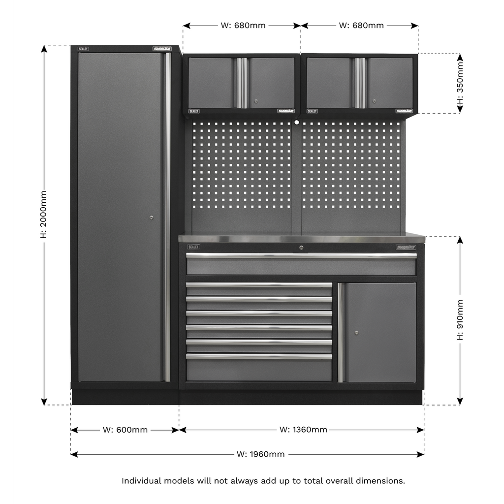 Sealey Superline Pro 1.96m 5 Storage Cabinet Set