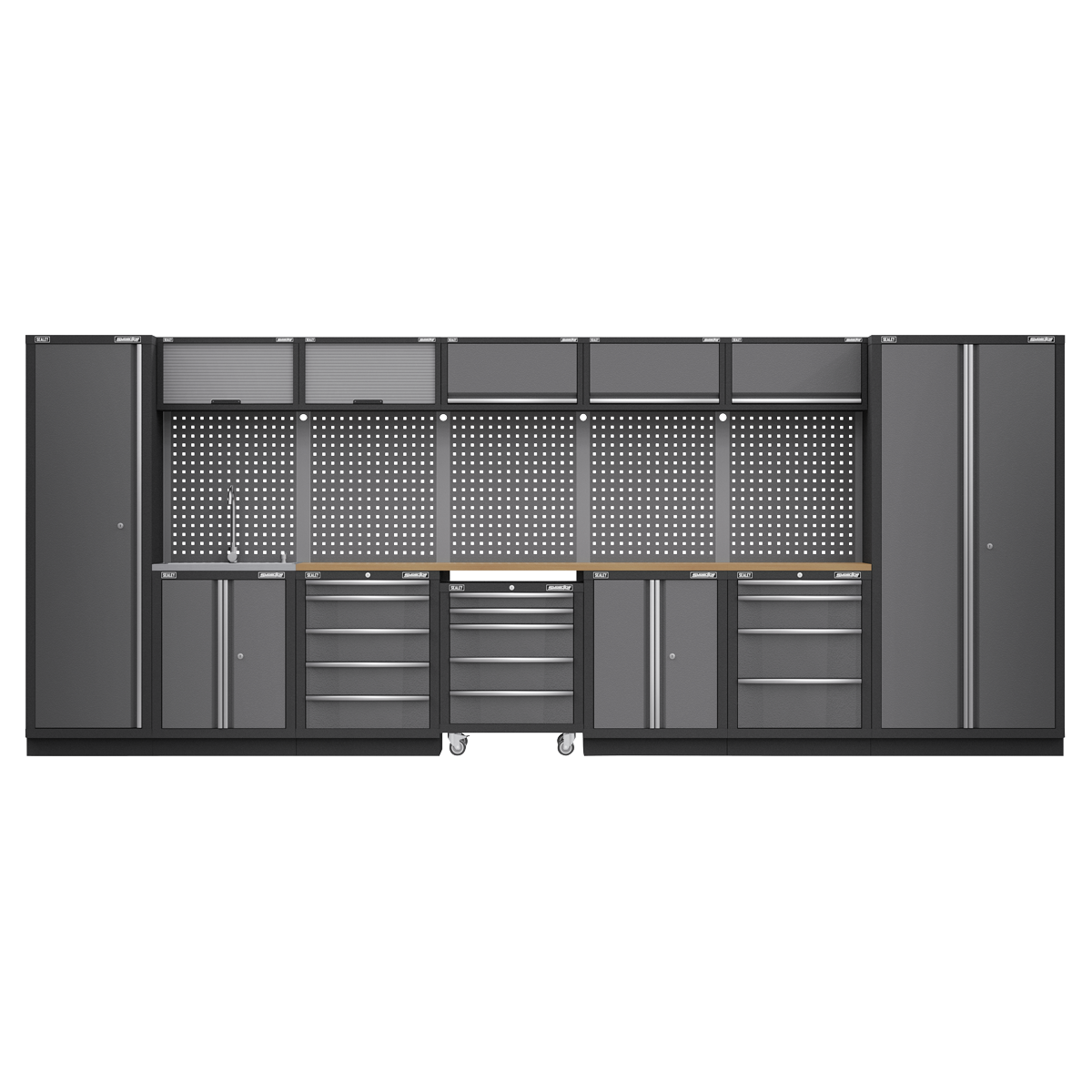 Sealey Superline Pro 4.9m Storage System - Garage Workstation - Storage Cabinet