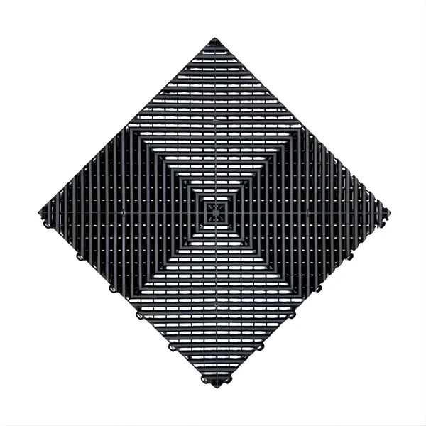 Swisstrax RIBTRAX PRO Black Vented Interlocking Garage Flooring Tiles - 25 Pack