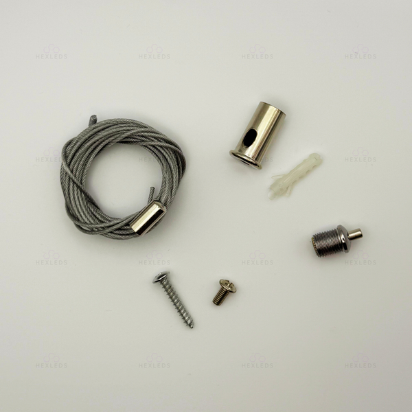 Hexagon Lighting Suspension Cables - Fully Adjustable Ceiling Kit 1-3 Meters - 12 Pack